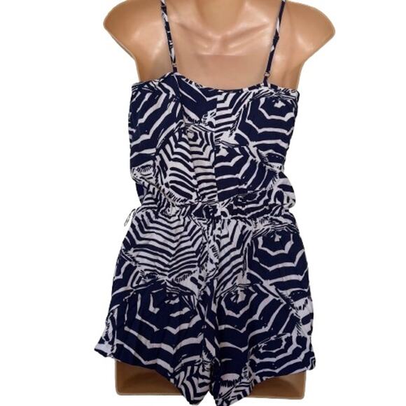Ladies Lilly Pulitzer Umbrella Pront Blur Romper Sz XS - Picture 2 of 6